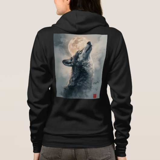 Bella+Canvas Full-Zip Hoodie パーカ (裏面)