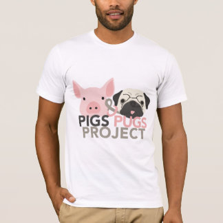 Bella Canvas Mens Pigs & Pugsプロジェクトティー Tシャツ