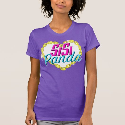 Bella Canvas Women'sハート&チェーンTシャツ Tシャツ (正面)