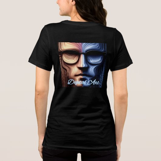 Bella+Canvas Women's Tri-blend T-Shirt, 無地の Blac トライブレンドTシャツ (裏面)