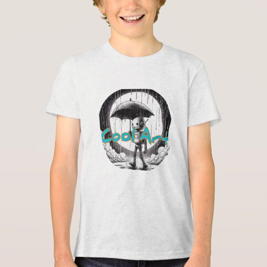 Bella+Canvas Youth Tri-blend Tシャツ、黒無地の色 トライブレンドTシャツ (正面)