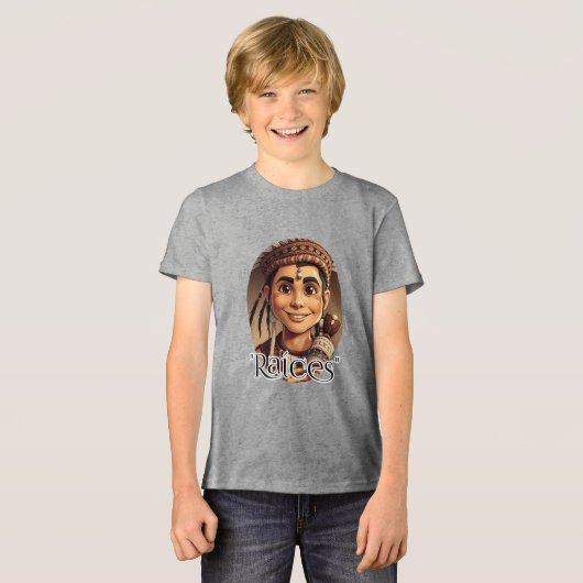Bella+Canvas Youth Tri-blend Tシャツ、黒無地の色 トライブレンドＴシャツ (正面全面)