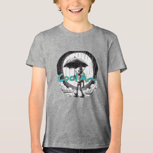 Bella+Canvas Youth Tri-blend Tシャツ、黒無地の色 トライブレンドTシャツ (正面)