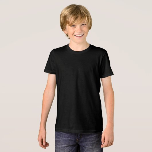 Bella+Canvas Youth Tri-blend T-Shirt, 無地のBlack, トライブレンドＴシャツ (正面全面)