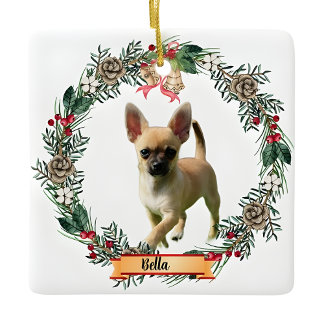 Bella Chihuahua Dog Photo Personalized Ceramic  セラミックオーナメント