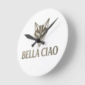 Bella Ciao Fox Wall Clock – Bold Minimalist Design ラウンド壁時計 (傾斜)