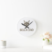 Bella Ciao Fox Wall Clock – Bold Minimalist Design ラウンド壁時計 (ホーム)