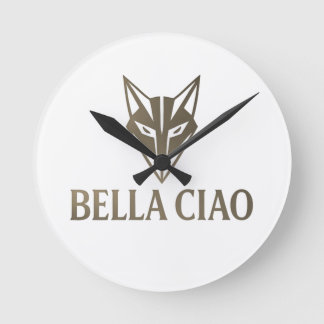 Bella Ciao Fox Wall Clock – Bold Minimalist Design ラウンド壁時計