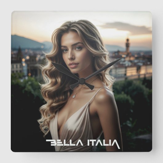 BELLA ITALIA - イタリアからの愛 スクエア壁時計 (正面)