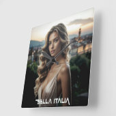 BELLA ITALIA - イタリアからの愛 スクエア壁時計 (傾斜)