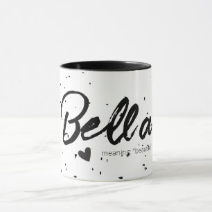 Bella Name意味ミニマル文字モダンギフト マグカップ