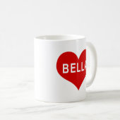 BELLA NAME 赤い愛のハート コーヒーマグカップ (正面右)