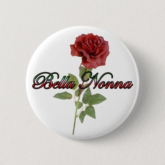 Bella Nonna (美しくイタリアンな祖母) 缶バッジ (正面)