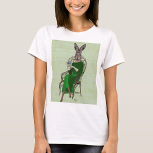 Bella Rabbit Taking Tea 3女性 Tシャツ