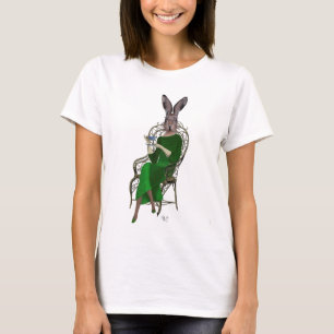 Bella Rabbit Taking Tea 4女性 Tシャツ