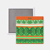 BELLA to 3Dフラクタルデザイン赤緑白～ マグネット (正面/裏面)