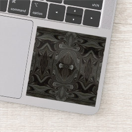 Belladonna Black Abstract Acrylic Fluid Art シール