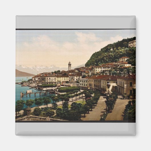 Bellagio、一般的なビュー、コモ、湖のイタリアのヴィンタ マグネット (正面)