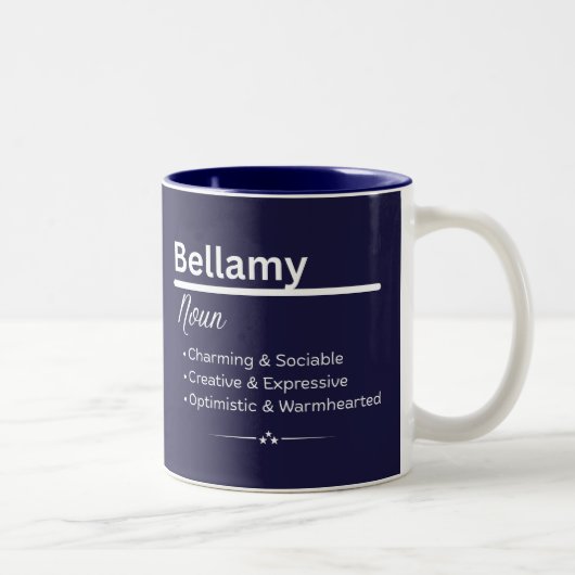 Bellamy オリジナルネーム入りマグカップ ツートーンマグカップ (右)