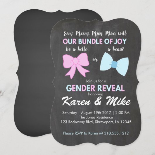 BelleまたはBeau Genderの招待状 招待状 (正面/裏面)