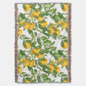 Belle couverture avec des citrons et des feuilles  スローブランケット (正面縦)