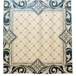 belle epoque,アールヌーボー,ビクトリアン,フローラ，ベージュ，b シャワーカーテン