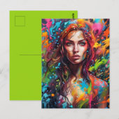 Belle femme en peinture ポストカード (正面/裏面)