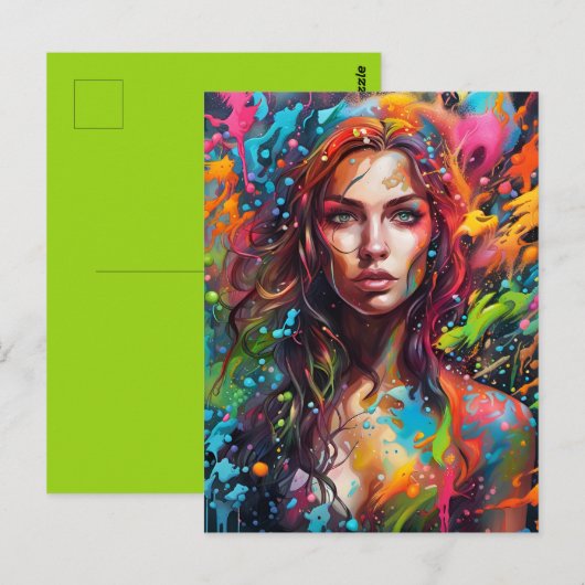 Belle femme en peinture ポストカード (正面/裏面)