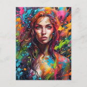 Belle femme en peinture ポストカード (正面)