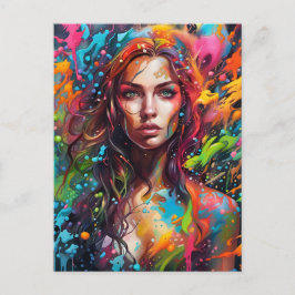 Belle femme en peinture ポストカード