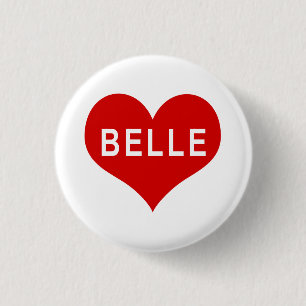 BELLE NAME 赤いハートのボタン 缶バッジ