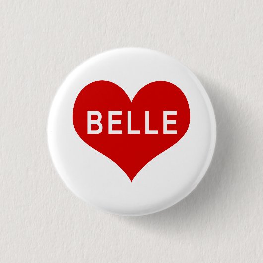 BELLE NAME Red Loveハートボタン 缶バッジ (正面)