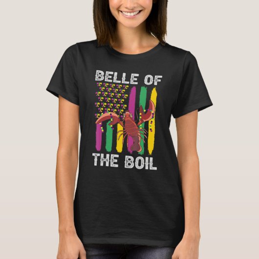 Belle Of The Boil Crawfish Mardi Gras American Fla Tシャツ (正面)