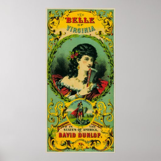 Belle of Virginia Tobacco LabelPetersburg, VA ポスター (正面)