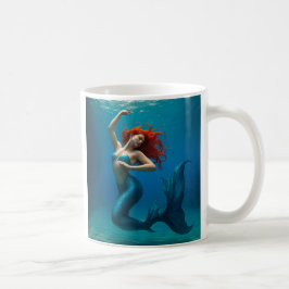 Belle sirène aux cheveux auburn コーヒーマグカップ
