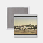 Bellecour Place, Lyons,フランスヴィンテージPhotochrom マグネット (正面/裏面)