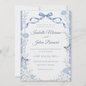 Bellefontaine – French Blue Linen Wedding 招待状 (正面)