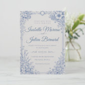 Bellefontaine – French Blue Linen Wedding 招待状 (スタンド正面)