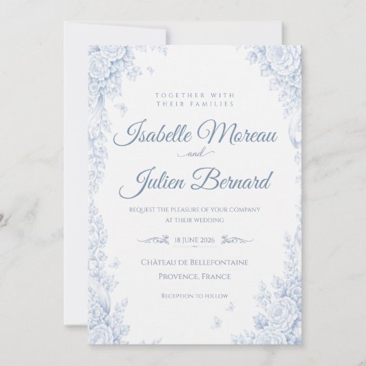 Bellefontaine – French Blue Wedding 招待状 (正面)