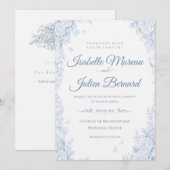 Bellefontaine – French Blue Wedding 招待状 (正面/裏面)