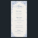 Bellefontaine — French Blue Wedding Flat Menu メニュー<br><div class="desc">The Bellefontaine Suite — French Blue Wedding Menu features a romantic dusty blue background adorned with delicate white French florals for a refined estate-inspired look. Designed in an elegant 4x9 format, this menu card brings timeless European charm to your reception tables. Soft, editorial typography pairs beautifully with the matte French...</div>