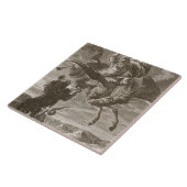 BellerophonによってはChimaera 1731年が戦います(版木、銅版、版画) タイル (側面)