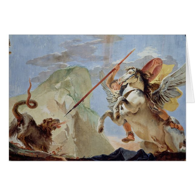 Bellerophon、Chimaeraを殺害している乗車のペガソス (正面横)