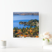 Bellevueの秋の素晴しい色 スクエア壁時計 (ホーム)