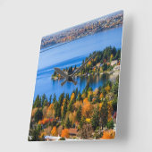 Bellevueの秋の素晴しい色 スクエア壁時計 (傾斜)