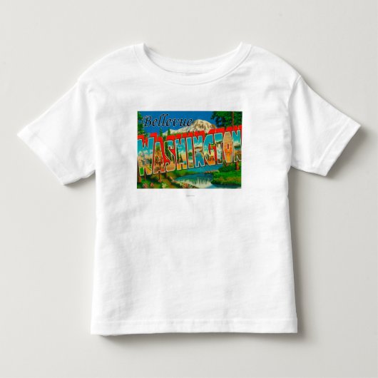 Bellevue、ワシントン州-大きい手紙場面 トドラーTシャツ (正面)