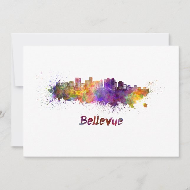 Bellevue skyline in watercolor (正面)