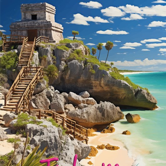 Belleza de Tulum: Camiseta de la Riviera Maya スクエアシール