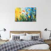 Bellflowers – Abstract Floral Meadow in Motion キャンバスプリント (インサイチュ (寝室))