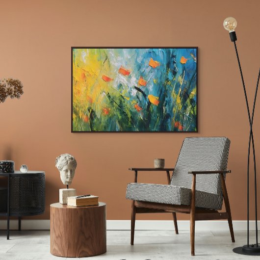 Bellflowers – Abstract Floral Meadow in Motion キャンバスプリント